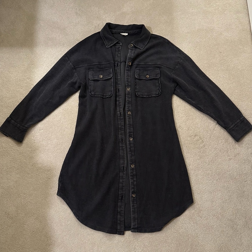 Anthropologie Pilcro Ribbed Duster Shacket